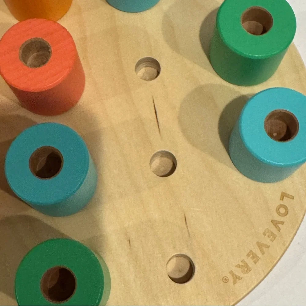 Lovevery Wooden Stacking Peg Board, m Adventurer Play Kit for 16-18-month-olds